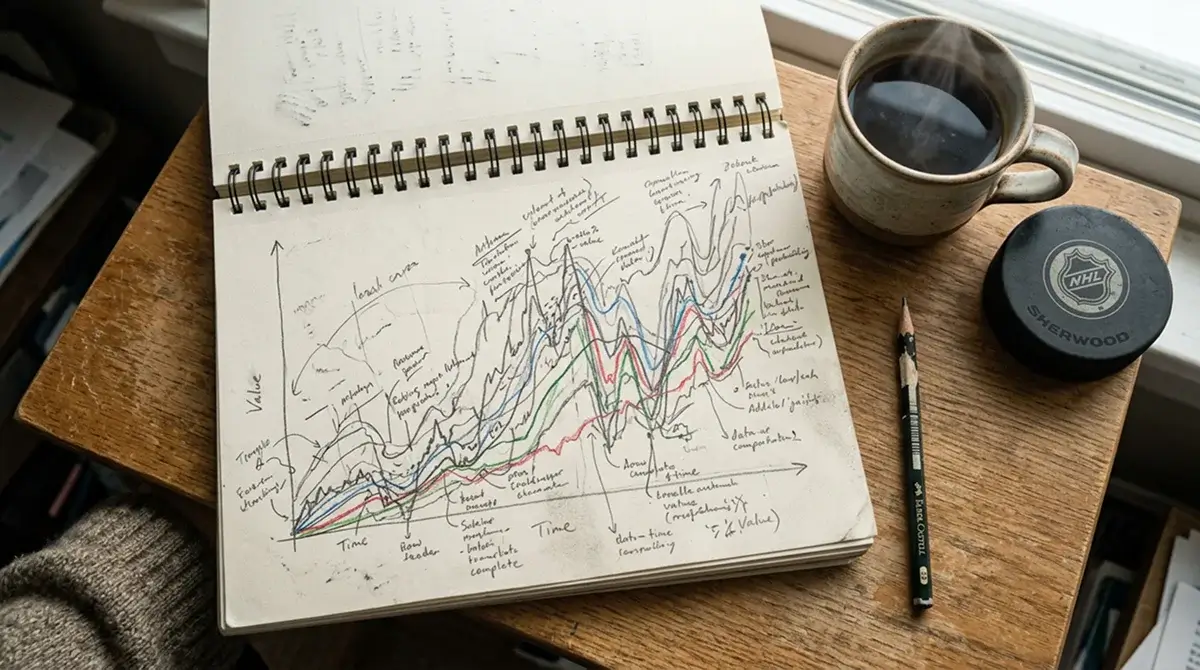 Hockey bettor tracking early-season Vezina Trophy futures line movement on chart