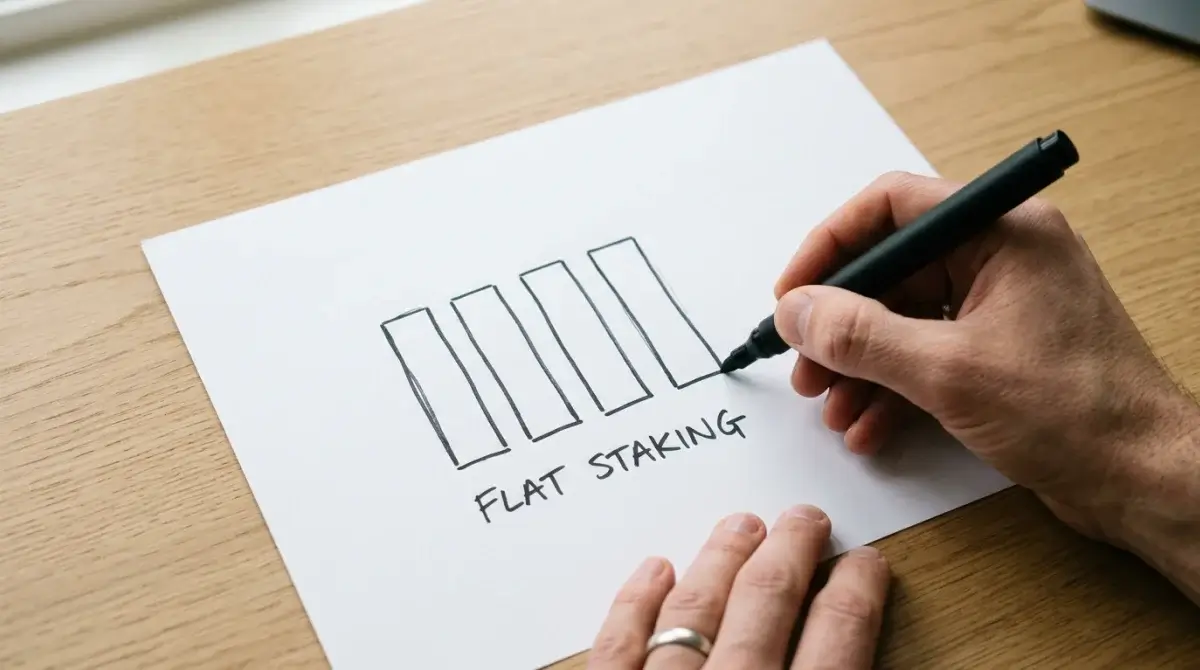 Diagram of one-unit flat stake sizing for hockey betting