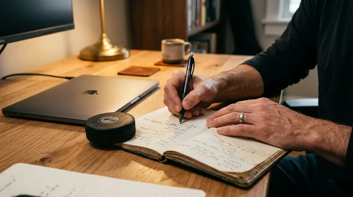 Bettor reviewing NHL goalie rotation notes before placing a bet