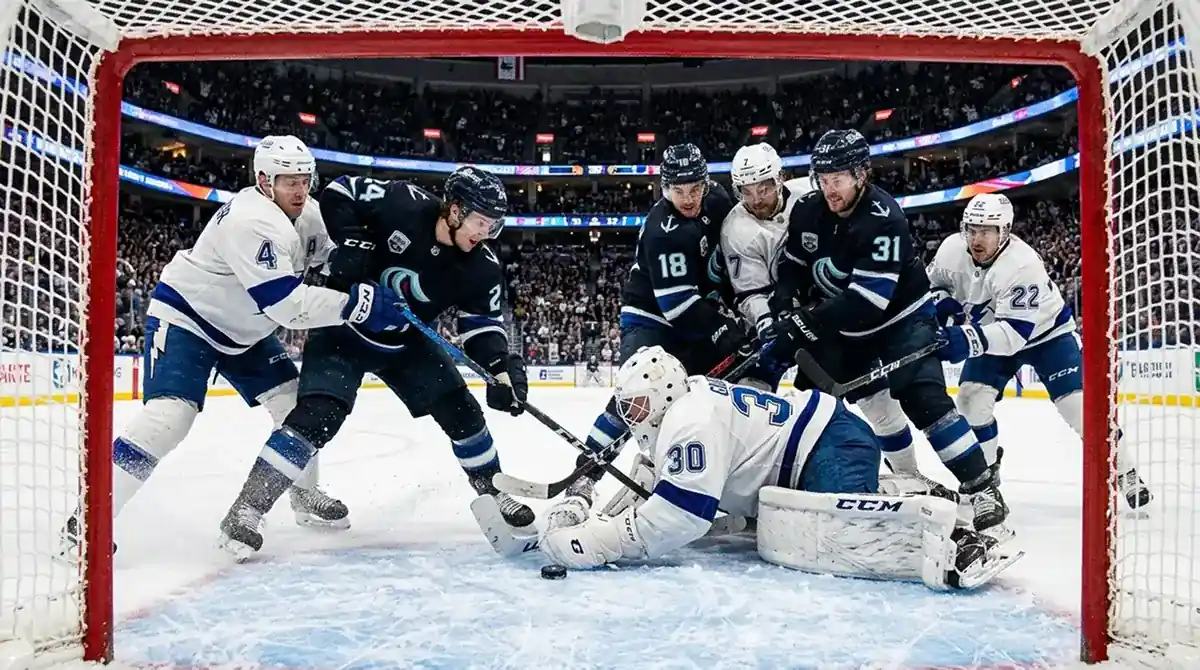 NHL forwards pressuring the net during sustained offensive zone time