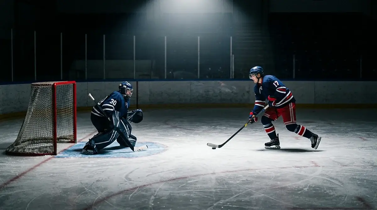 Ice hockey shootout attempt at the end of regulation