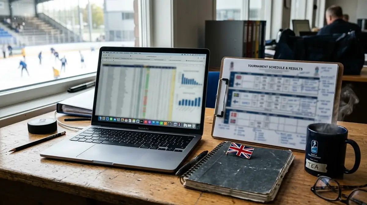 Bettor tracking IIHF World Championship roster updates on laptop
