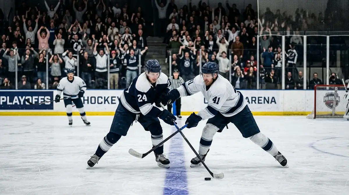 Finnish Liiga playoff action in a tight one-goal contest