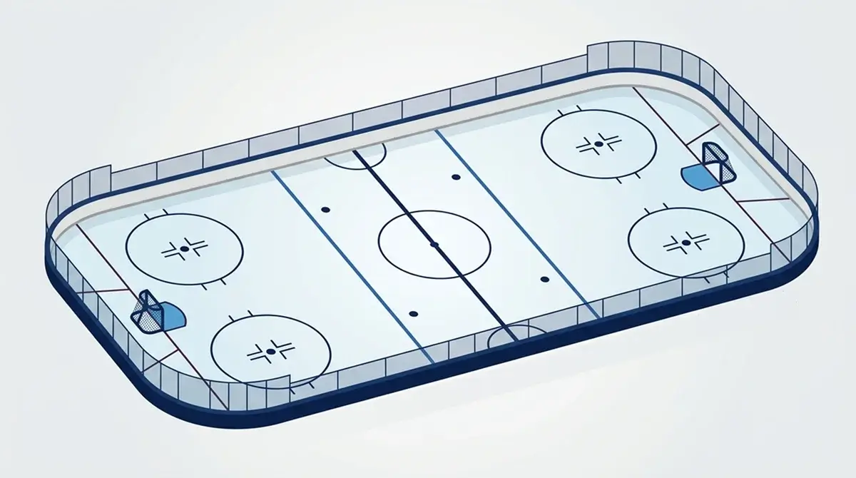 NHL-size ice hockey rink layout used for 4 Nations Face-Off international tournament