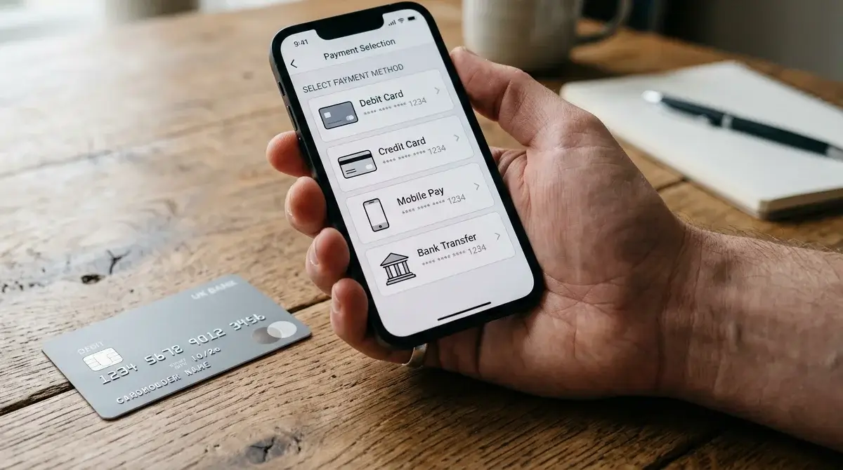 UK ice hockey sportsbook payment options on mobile phone showing deposit methods