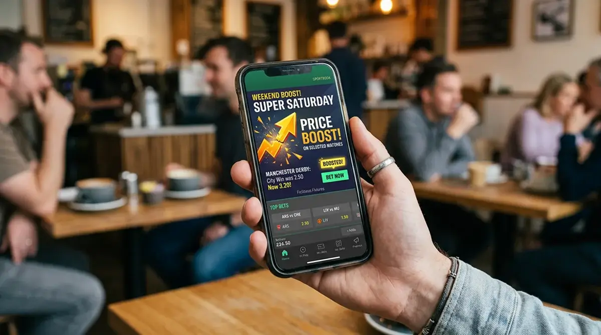UK sportsbook price boost promotion banner on mobile app